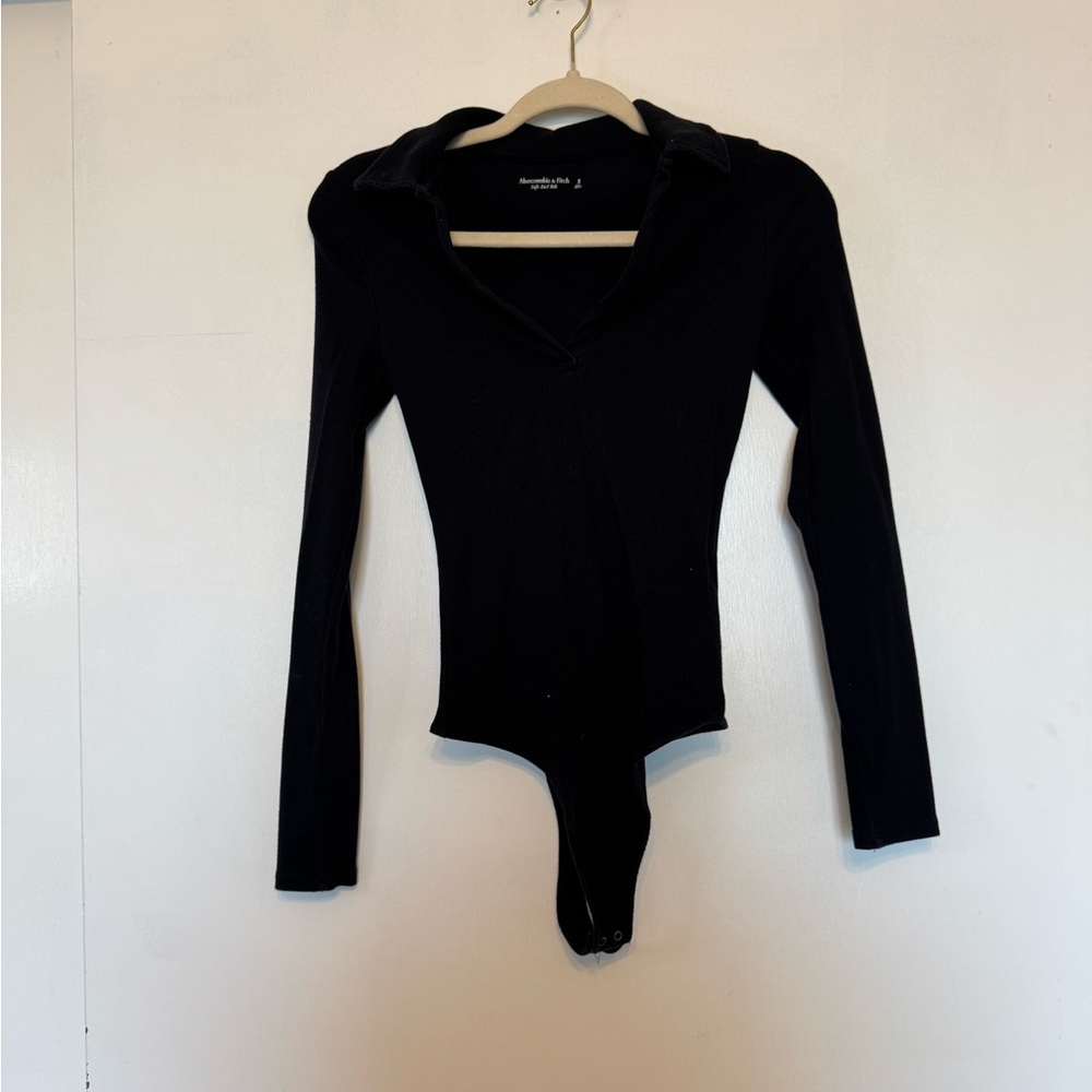 Abercrombie & Fitch Black Collared Bodysuit